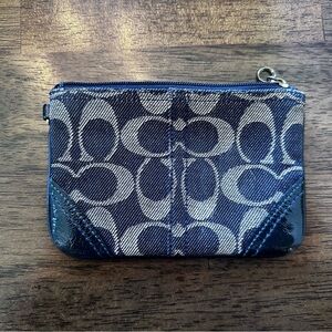 Coach Navy and Cream Coin Pouch